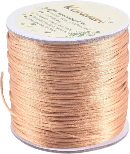 Miniatura 89 de KONMAY 80 Yardas 1.0mm Cordón Rattail de Nylon Satén Seda Trim Hilo para Cuentas para Nudos Chinos, Kumihimo, Trabajo con Cuentas, Macramé, 2-Azul