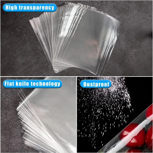 Miniatura 2 de Labeol 300 bolsas de celofán de 6 x 9 pulgadas, 5 x 7 pulgadas, 4 x 6 pulgadas, bolsas de celofán con lazos, bolsa de regalo transparente, bolsas