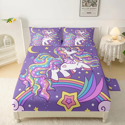 Miniatura 40 de QOOMO Sábanas Kawaii de Conejo para Niños Tamaño Twin, Juego de Sábanas de Cama Kawaii Bunny con Bolsillo Profundo de 16", Juego de Sábanas