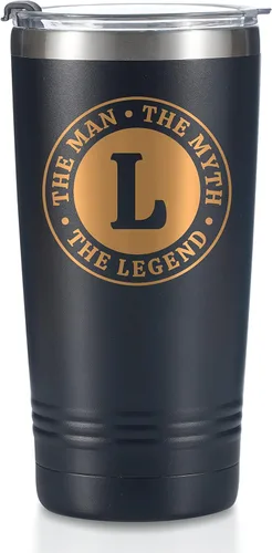 Miniatura 38 de Taza The Man the Myth the Legend con iniciales, vaso de viaje de acero inoxidable con monograma para hombres, divertida taza de café personalizada