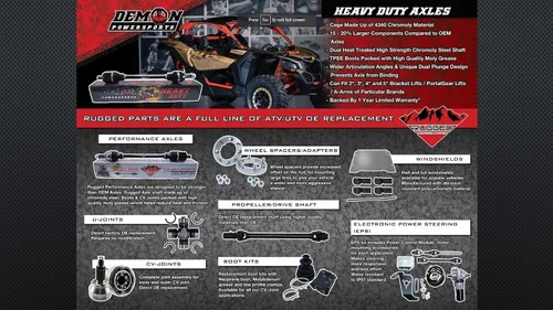 Miniatura 7 de Demon Powersports Kit de elevación de soporte de 2 pulgadas (2016-22) Yamaha Kodiak 700, aumenta la distancia al suelo y mayor espacio entre