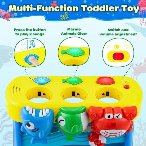 Miniatura 8 de V-Opitos Juguetes Musicales para Niños y Niñas de 1, 2 Años, Juguetes Interactivos de Alimentación para Bebés de 12-18 Meses, Juguetes de Educación
