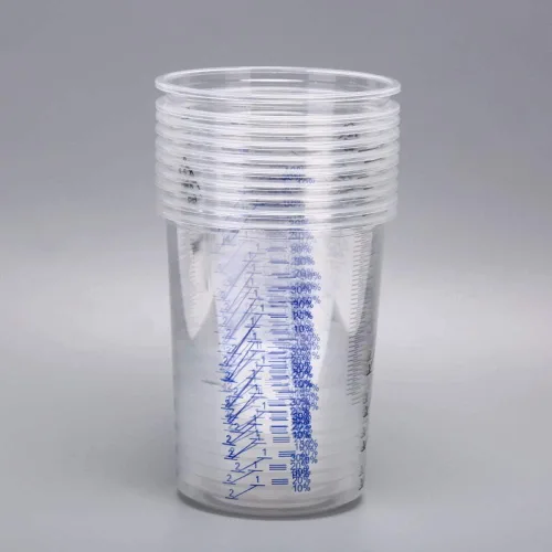 Miniatura 5 de 10 unids 20.3 fl oz pintura de plástico transparente mezcla líquida graduada taza de medición color al azar