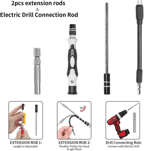 Miniatura 4 de Kit de destornilladores de precisión todo en uno definitivo de 117 en 1: juego de herramientas magnéticas profesionales para MacBook, iPhone