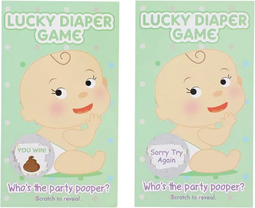 Miniatura 6 de Paper Junkie Tarjetas de juego para rascar para baby shower, paquete de 60, papel multicolor, juegos de baby shower y actividad para raspar