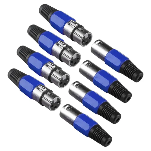 Miniatura 10 de MAD OWL Paquete de 4 conectores XLR de 3 pines – Cannon XLR DMX hembra macho adaptador, montaje en panel, conector de cable de micrófono para luz