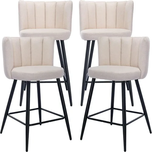 Miniatura 21 de Velvet - Taburetes de bar de 30 pulgadas de altura, juego de 2 taburetes de cocina modernos tapizados, taburetes de mostrador con patas de metal