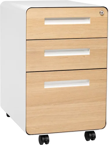 Miniatura 10 de Laura Davidson Furniture Stockpile Archivador de 3 Cajones con Cerradura - Archivador de Metal Bajo Escritorio de Oficina, Carpetas de Archivo