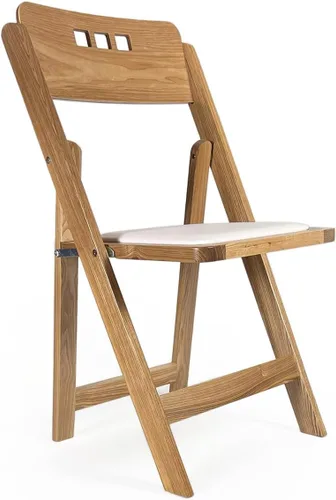 Miniatura 20 de Silla plegable de madera con asiento acolchado, asientos comerciales apilables para eventos en interiores y exteriores, fiestas, bodas, banquetes