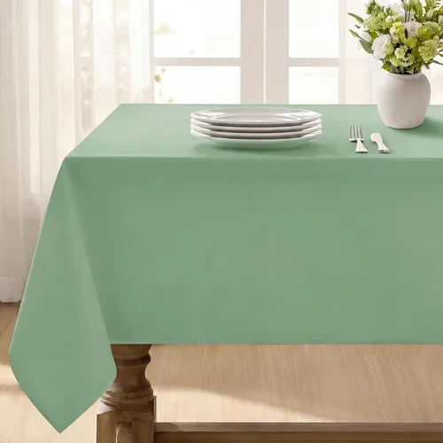 Miniatura 27 de Softalker Mantel rectangular, impermeable y resistente a las manchas, de tela, sin arrugas, lavable, cubierta de mesa de poliéster de 6.19 onzas por