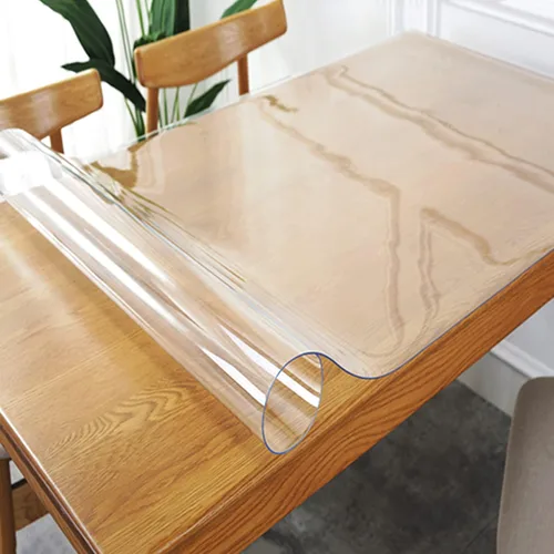 Manteles transparentes de 0.079 in fuertes, cubierta de plástico transparente, protector de mesa lavable, tapete de mesa impermeable de PVC, para