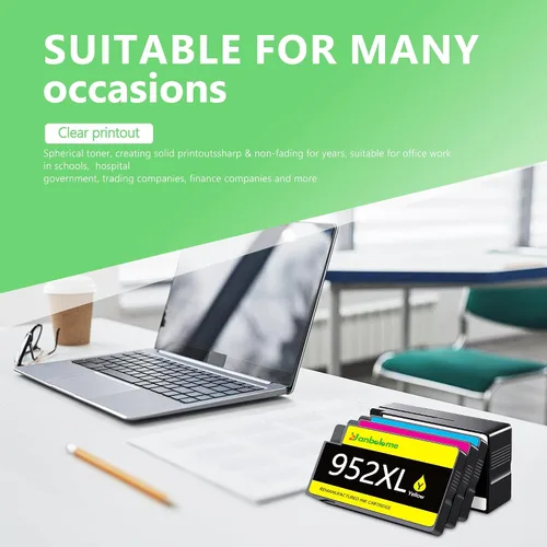 Miniatura 6 de Paquete combinado de cartuchos de tinta 952XL de alto rendimiento, 4 unidades, repuesto prémium para impresoras HP 952XL 952, funciona