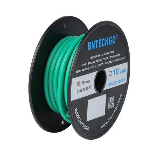 Miniatura 15 de BNTECHGO Carrete de alambre de silicona calibre 10 de 25 pies, alambre de cobre estañado trenzado de 10 AWG, color azul flexible