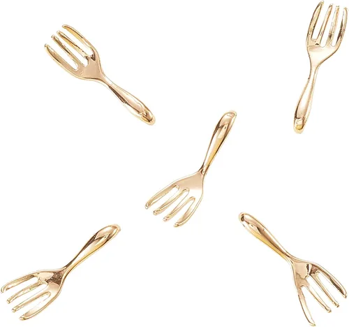 Miniatura 9 de Airssory 10 dijes de cruz diminutas de 0.492 x 0.354 in, latón chapado en oro, de metal, delicados, minimalistas, simples colgantes para fe