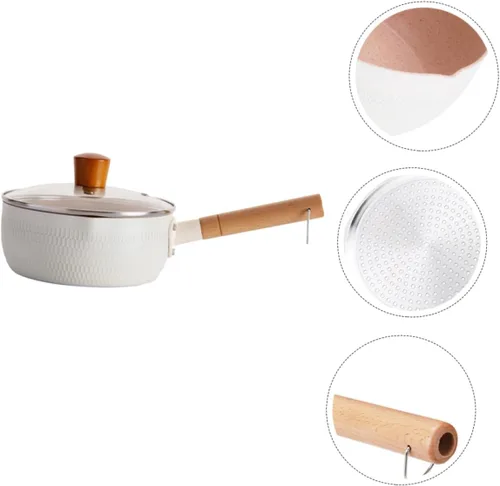 Miniatura 5 de 1 juego de sartén antiadherente multifuncional olla de cocina para guisos de fideos instantáneos y comida mango ergonómico fácil de limpiar tapa