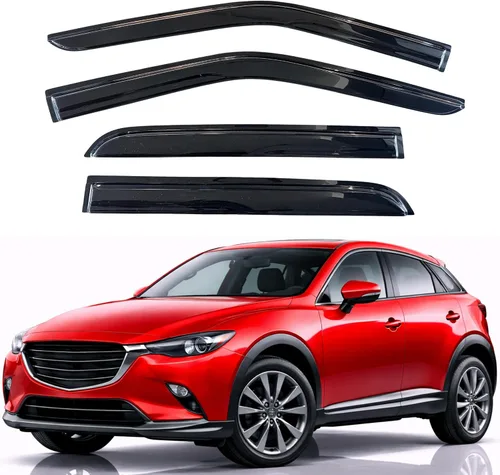 Miniatura 306 de KPY Visor de ventana compatible con Hyundai Tucson 2021-2025, 4 piezas de deflector de ventilación para ventana lateral, estilo Mugen, protector