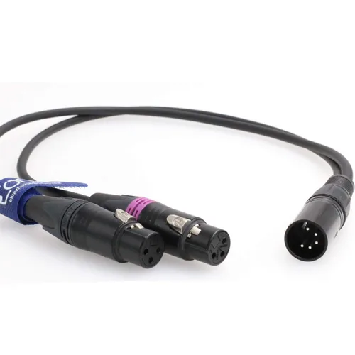 Miniatura 2 de Cable XLR de 5 pines a 3 pines XLR Arri Cámara Cable de señal de audio de doble canal