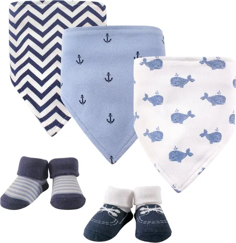 Miniatura 87 de Hudson Baby Conjunto de babero y calcetines unisex de algodón para bebé