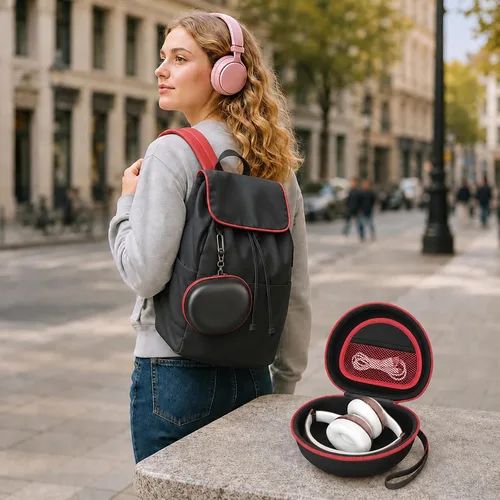 Miniatura 9 de Funda para auriculares compatible con Mpow 059, Beats Studio3, Beats Solo3, Solo2, Picun P26, para Elecder i39 y más, auriculares inalámbricos Negro