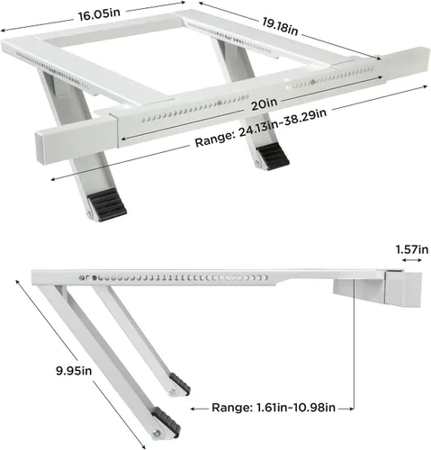 Miniatura 2 de Ivation Soporte de aire acondicionado, no requiere herramientas ni taladros, montaje de CA para ventana fácil de instalar, acero resistente, soporta