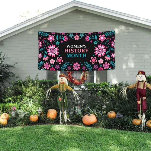 Miniatura 4 de Día de la Mujer Marzo es el Mes de la Historia de la Mujer Pancarta de 70 x 35 pulgadas Fondo de fotografía de fiesta de vacaciones