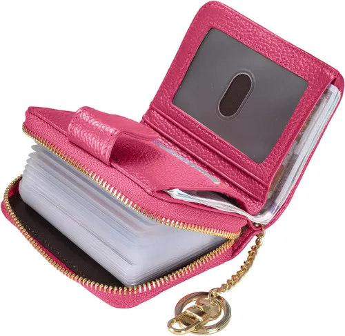 Miniatura 8 de Beurlike billetera de cuero, con tarjetero con bloqueo RFID, organizador, billetera segura para mujer