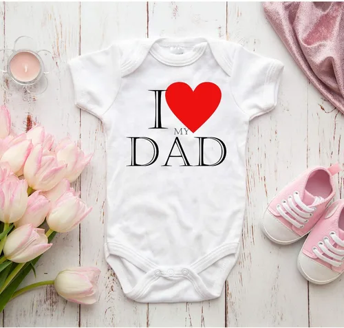 Miniatura 2 de TripleBDesigns I Love My Dad Body lindo bebé de una pieza para el día del padre