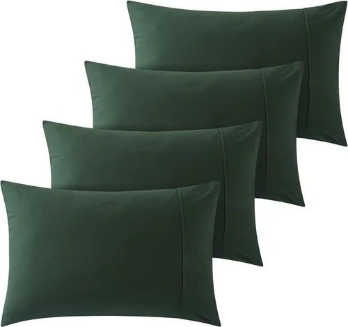 Miniatura 52 de Juego de 2 fundas de almohada de algodón 100 % jersey de 20 x 30 pulgadas, peso ligero, cómodo, extremadamente duradero. Amarillo