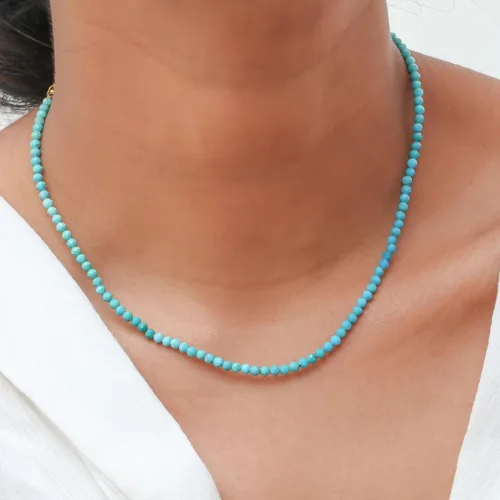 Miniatura 26 de Gempires - Collar de cuentas de piedras naturales hechas a mano, joyería de cristal hipoalergénica de 20 pulgadas, chapado en oro, joyería de moda