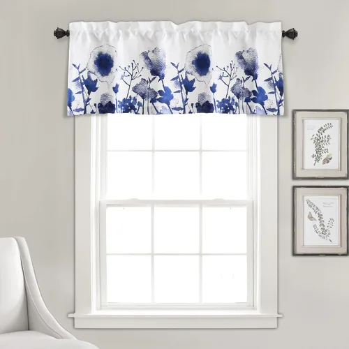 Miniatura 16 de Lush Decor Zuri Flora Cenefa para ventana de oscurecimiento con solapa única, 52 pulgadas de ancho x 18 pulgadas de largo + 2 pulgadas de cabecera