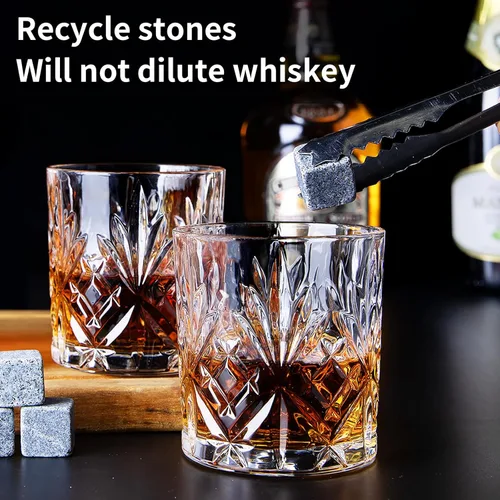 Miniatura 4 de Juego de 2 vasos de whisky de 11 onzas, vasos de vidrio de estilo antiguo, vasos de whisky whisky, vasos de whisky escocés para coñac, cóctel, ron