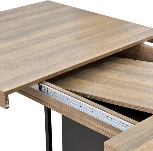 Miniatura 10 de KEIKI Mesa de comedor extensible de 62.99 a 78.7 pulgadas, moderna mesa de cocina extensible de granja para 6 a 10 personas, mesa de conferencia