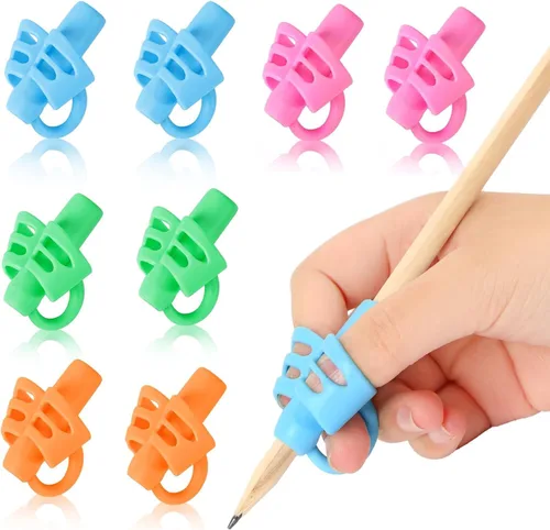 Miniatura 10 de SANNIX Paquete de 16 pinzas de lápiz para escritura a mano para niños, soporte para lápices para niños, agarre de escritura a mano, agarres