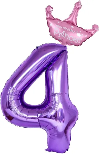 Miniatura 11 de Globos morados del número 1 de 40 pulgadas con corona de princesa, globos de helio de aluminio número 1, decoraciones de fiesta de primer cumpleaños