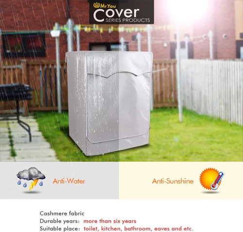 Miniatura 4 de Cubierta para lavadora Cubierta de secadora para máquina de carga frontal impermeable, 23 x 25 x 34 pulgadas