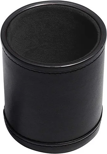 Miniatura 7 de Cyber-Deals Juego de dados de piel sintética negra con forro de fieltro negro de felpa + dados de metal de aleación de zinc de 0.630 pulgadas, caja