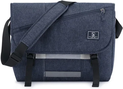Miniatura 8 de OIWAS Bolsa tipo mensajero para hombre, 14 pulgadas, bolsa cruzada para computadora portátil, bolsa de hombro, bolsa de hombro para universidad