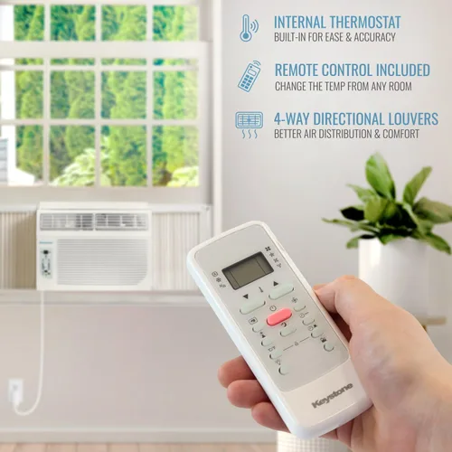 Miniatura 6 de Keystone Aire acondicionado de ventana y pared de 8,000 BTU con calefacción suplementaria de 3,500 BTU, 115 V, unidad de aire acondicionado