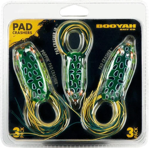 Miniatura 2 de BOOYAH Pad Crasher - Paquete de 3 señuelos para pesca con rana hueca con ganchos sin malas hierbas Christie selecciona