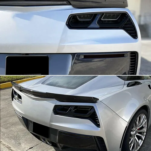 Miniatura 9 de Juego de lentes traseras con cristal ahumado de acrílico moldeado Compatible con C7 Corvette 2014 2015 2016 2017 2018 2019 Faro trasero con lente