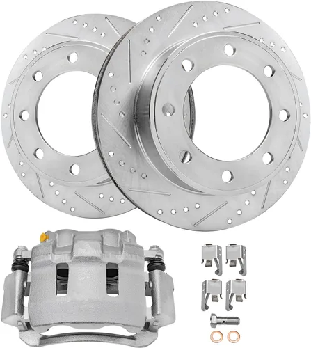 Miniatura 20 de Detroit Axle - Kit de frenos delanteros para Honda Accord 2003-2010, rotores de freno de disco perforados y ranurados de repuesto 2004 2005 2006