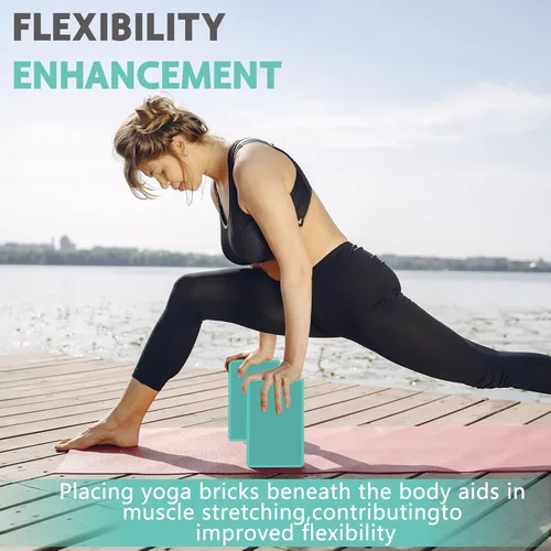 Miniatura 5 de Bloques de yoga de 9 x 6 x 3 pulgadas, superficie antideslizante suave, bloques de espuma de alta calidad, apoyo, ligero, resistente al olor