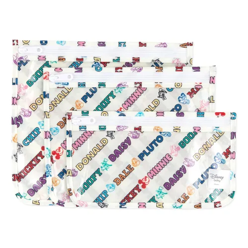 Miniatura 19 de Bumkins Bolsa de viaje, artículos de tocador, bebé, bolsa aprobada por la TSA, bolsa con cremallera, tamaño de cuarto de galón, lado transparente