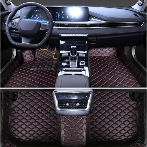 Miniatura 29 de Personaliza las alfombrillas de cuero de lujo de protección para todo tipo de clima para automóviles, SUV y camiones según el modelo automotriz beige