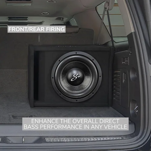 Miniatura 7 de Stinger Audio Single 10" 1200W ranura cargada ranura portada subwoofer gabinete de audio para coche 1 ohmio, subcaja ventilada premium para añadir