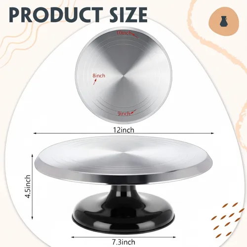 Miniatura 2 de Geelin Rueda de escultura de aleación de aluminio resistente con soporte giratorio de cerámica con rodamientos de bolas para cerámica, suministros