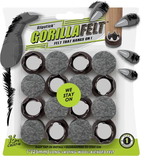 Miniatura 17 de GorillaFelt CB270 - Protectores de piso para muebles (juego de 4) almohadillas de fieltro para muebles con tapa garantizadas para permanecer