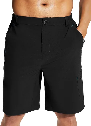 Haimont Pantalones cortos tipo cargo de senderismo para hombre de 10 pulgadas con bolsillos con cremallera, resistentes al agua, de secado rápido,