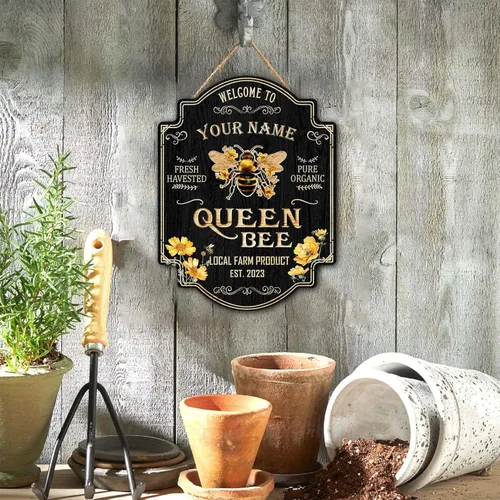 Miniatura 6 de Letrero personalizado de madera de abeja de miel (no tallado real), regalo para apicultores, amantes de la miel, colmena humilde decoración de 10