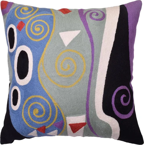 Miniatura 11 de Klimt - Funda de almohada moderna azul para sofá Almohadas contemporáneas azules Cojín de silla moderno abstracto Almohada moderna